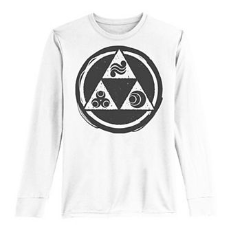 Boys 8-20 Nintendo Legend of Zelda Triforce Attributes Outline Long-Sleeve Graphic Tee