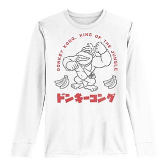 Boys 8-20 Nintendo Super Mario Donkey Kong King Of The Jungle Kanji Portrait Long-Sleeve Graphic Tee