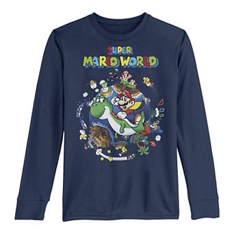 Boys 8-20 Super Mario World Yoshi & Mario Around The World Long-Sleeve Graphic Tee