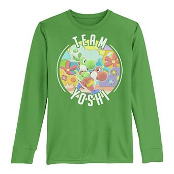 Boys 8-20 Nintendo Yoshi's Crafted World Team Yoshi Piggyback Poster Long-Sleeve Graphic Tee