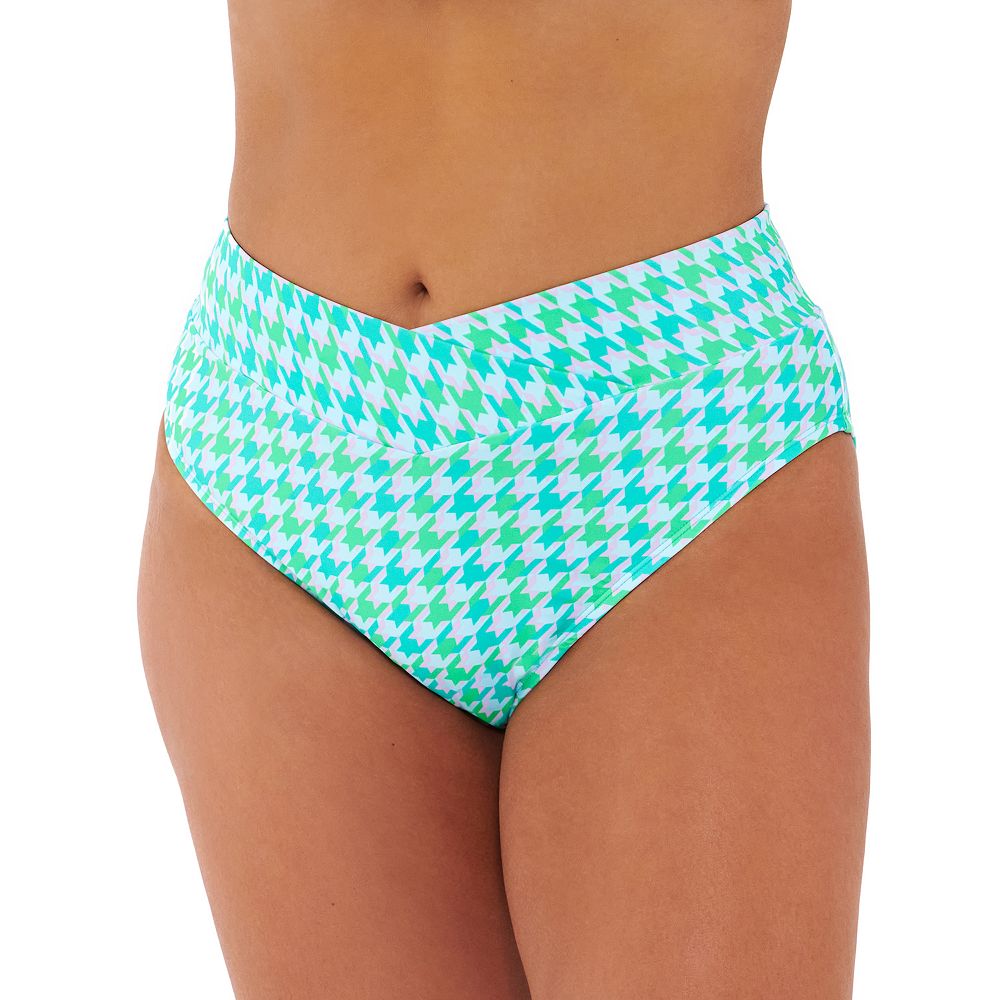 Juniors' Plus Size Ninety-Nine° High-Waist Cheeky Swim Bottoms