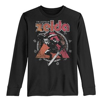 Boys 8-20 Nintendo The Legend Of Zelda Distressed Portrait Overlay Long-Sleeve Graphic Tee