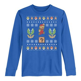 Boys 8-20 Nintendo Super Mario Piranha Christmas Long-Sleeve Graphic Tee