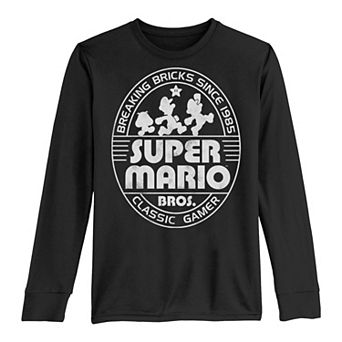 Boys 8-20 Nintendo Super Mario Brick Break 85 Tie Dye Logo Long-Sleeve Graphic Tee