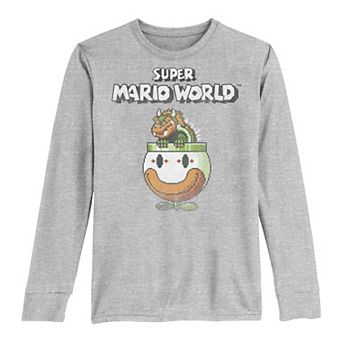 Boys 8-20 Nintendo Super Mario World Bowser Portrait Long-Sleeve Graphic Tee