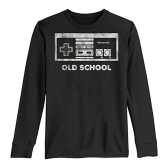 Boys 8-20 Nintendo NES Controller Old School Gold Long-Sleeve Graphic Tee