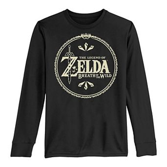 Boys 8-20 Nintendo Legend Of Zelda Breath of The Wild Yellow Hue Logo Long-Sleeve Graphic Tee