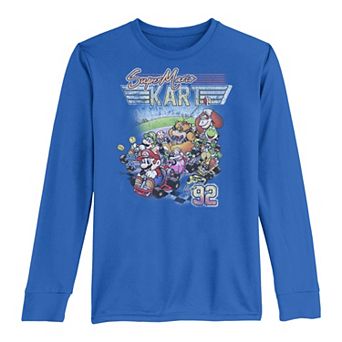 Boys 8-20 Mario Kart 92 Group Shot Distressed Long-Sleeve Graphic Tee