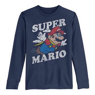 Boys 8-20 Nintendo Super Mario Distressed Classic Flying Long-Sleeve Graphic Tee