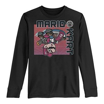 Boys 8-20 Mario Kart Upside Down Portrait Logo Long-Sleeve Graphic Tee