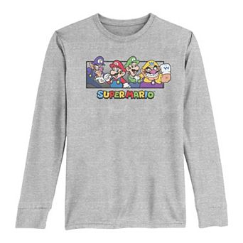 Boys 8-20 Super Mario Bros. Character Collage Portrait Long-Sleeve Graphic Tee