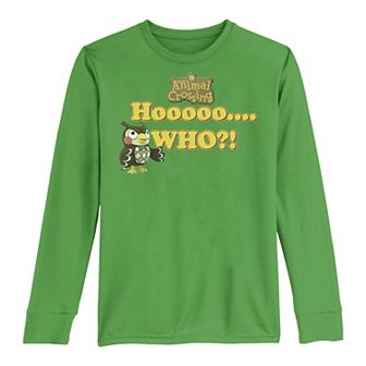 Boys 8-20 Animal Crossing Blathers Hooooo Who Long-Sleeve Graphic Tee