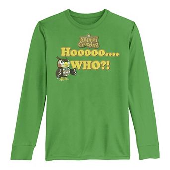 Boys 8-20 Animal Crossing Blathers Hooooo Who Long-Sleeve Graphic Tee