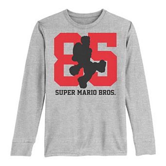 Boys 8-20 Super Mario 85 Mario Silhouette Long-Sleeve Graphic Tee