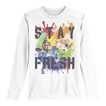 Boys 8-20 Splatoon Stay Fresh Rainbow Paint Splat Long-Sleeve Graphic Tee