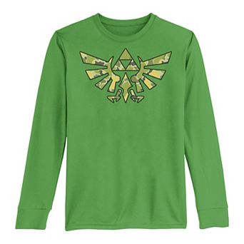 Boys 8-20 Nintendo Legend Of Zelda Tri Force Camo Logo Long-Sleeve Graphic Tee
