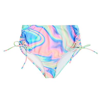 Juniors' Ninety-Nine Degrees High-Waist Ruched Swim Bottoms