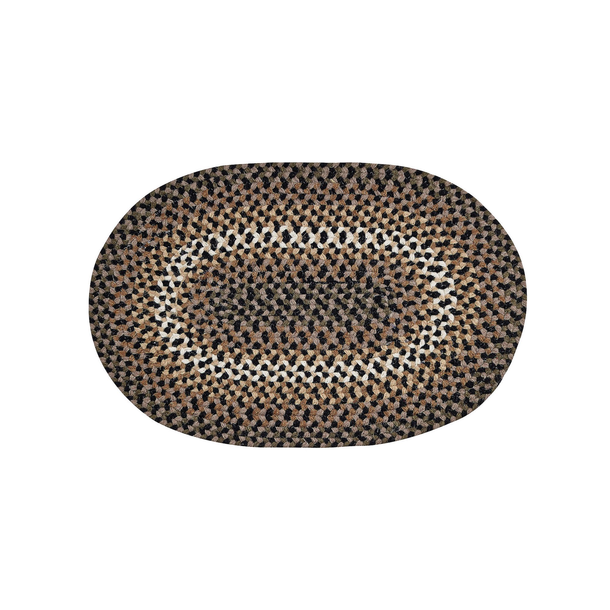 Better Trends Woodbridge Braided Wool Rug, Black