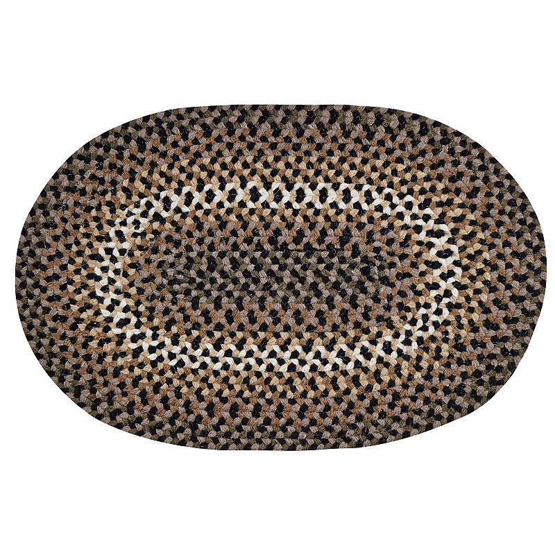 Better Trends Woodbridge Braided Wool Rug, Black, 7X9 Ft