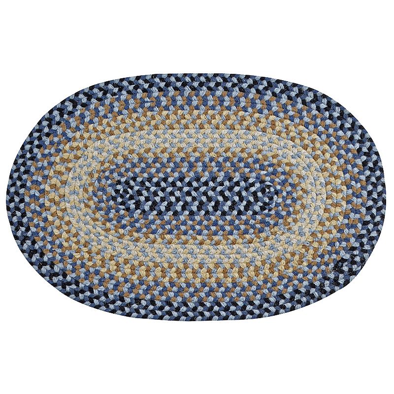 Better Trends Woodbridge Braided Wool Rug, Blue, 7X9 Ft