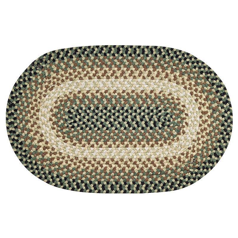 Better Trends Woodbridge Braided Wool Rug, Green, 7X9 Ft