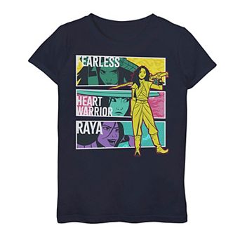 Disney's Raya And The Last Dragon Girls 7-16 Comic Panels Graphic Tee