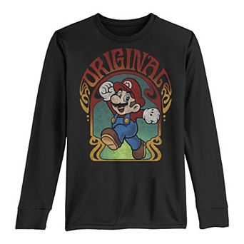 Boys 8-20 Super Mario Original Mario Retro Portrait Long-Sleeve Graphic Tee