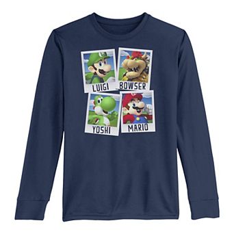 Boys 8-20 Nintendo Super Mario Polaroid Group Portraits Long-Sleeve Graphic Tee