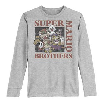 Boys 8-20 Super Mario Villains Vintage Portrait Long-Sleeve Graphic Tee