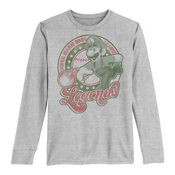 Boys 8-20 Super Mario Luigi Fireball Legends Long-Sleeve Graphic Tee