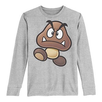 Boys 8-20 Nintendo Super Mario Goomba Big Face Long-Sleeve Graphic Tee