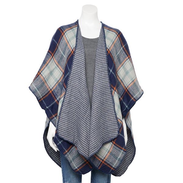 Women's Reversible Plaid Ruana