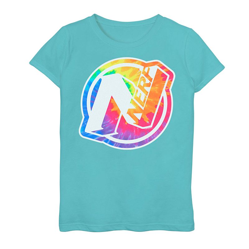 Girls 7-16 Nerf Tie Dye Logo Graphic Tee, Girls, Size: Small, Blue