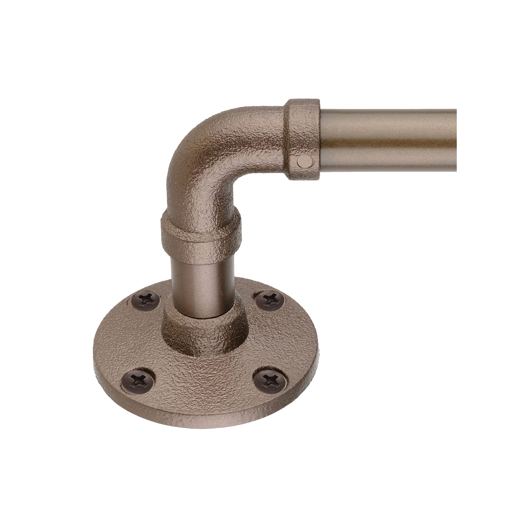 Decopolitan 5/8 Pipe Adjustable Curtain Rod Set, Dark Bronze