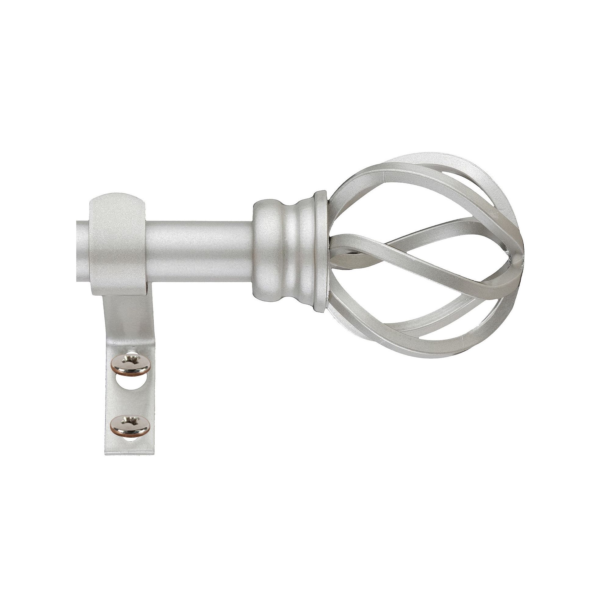 Decopolitan Cage Adjustable 5/8 Curtain Rod Set, Antique Silver