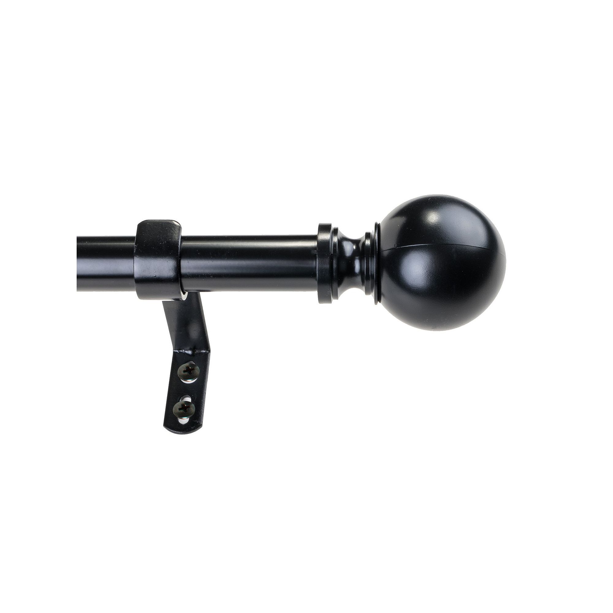 Decopolitan Ball Adjustable 1 Curtain Rod Set, Black Oil
