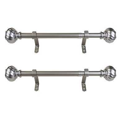 Decopolitan Twist Knob Adjustable 1" Curtain Rod Set