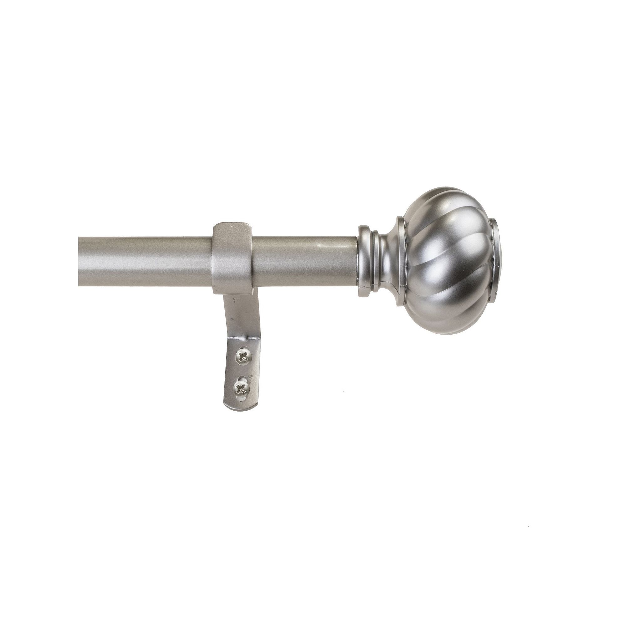 Decopolitan Twist Knob Adjustable 1 Curtain Rod Set, Antique Silver
