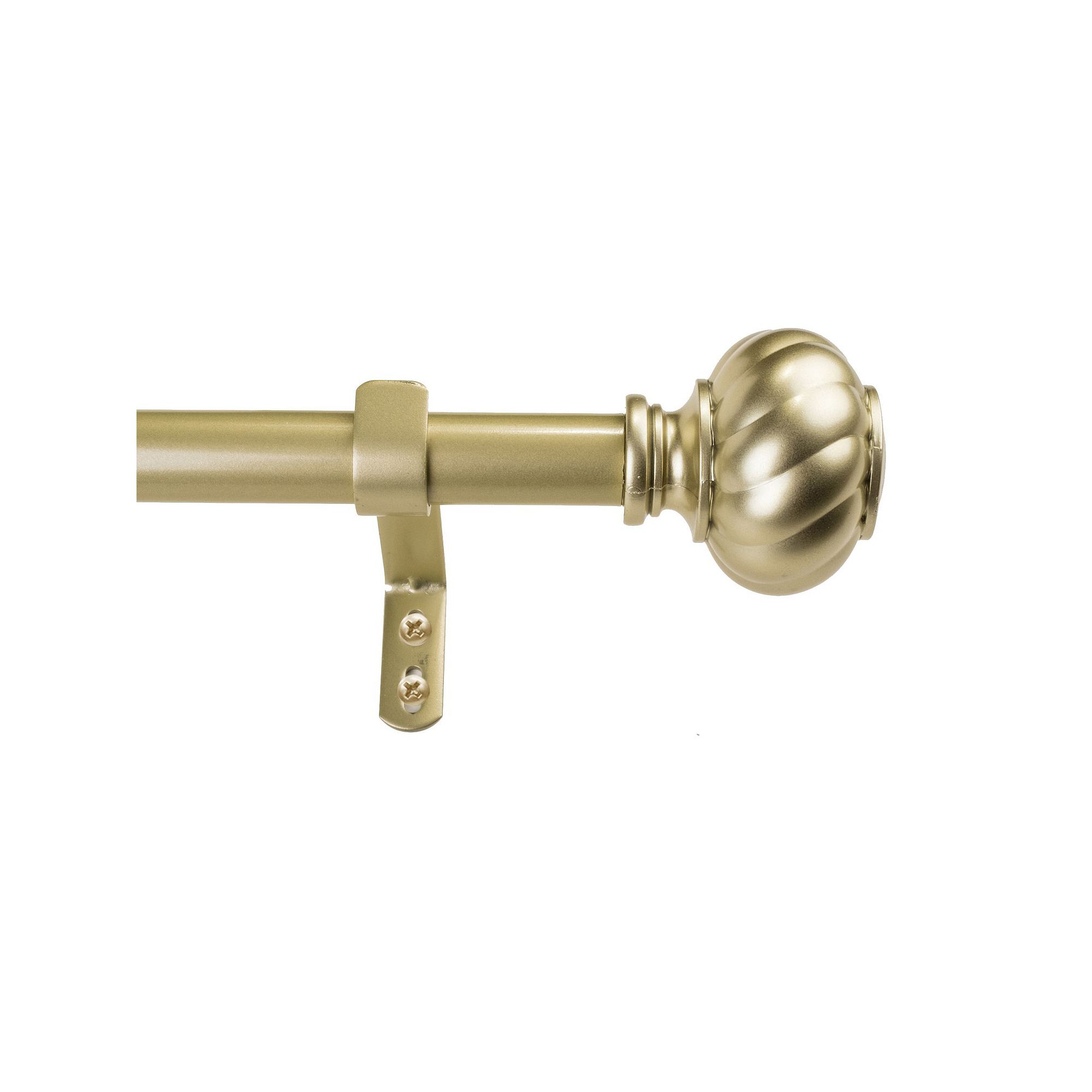 Decopolitan Twist Knob Adjustable 1 Curtain Rod Set, Light Gold