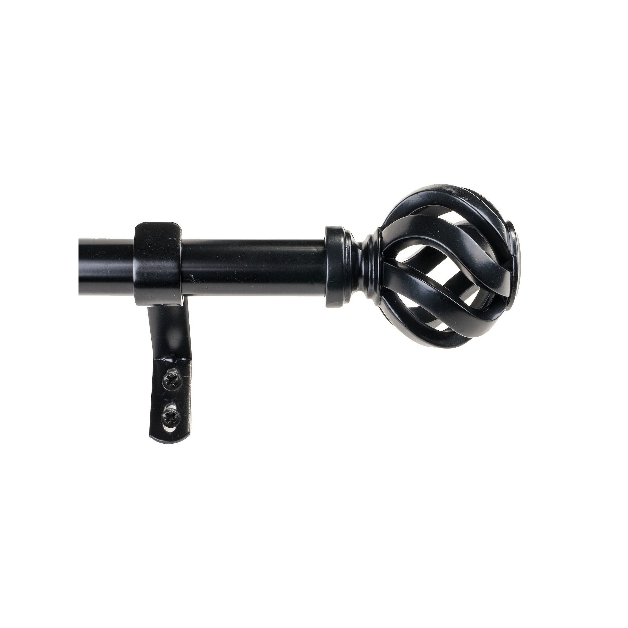 Decopolitan Adjustable 1 Curtain Rod Set, Black Oil