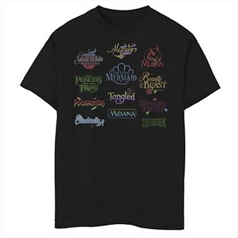 Boys 6-20 Disney Princess Movie Logos Graphic Tee