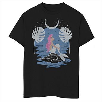 Disney's The Little Mermaid Ariel Boys 8-20 Night Sky Profile Graphic Tee