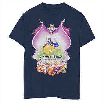 Disney's Snow White Boys 8-20 Group Shot Evil Queen Cape Fill Graphic Tee