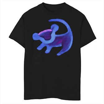 Disney's Lion King Simba Boys 8-20 Cave Painting Blue Hue Graphic Tee