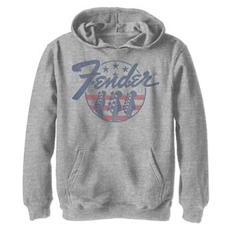 Boys 8-20 Fender Guitars & Stripes Circle Logo Hoodie