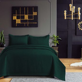 Tribeca Living Naples Oversized Solid Quilt Set with Shams