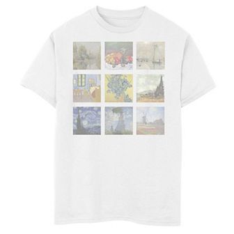 Boys 8-20 Trendy Impressionist Grid Graphic Tee