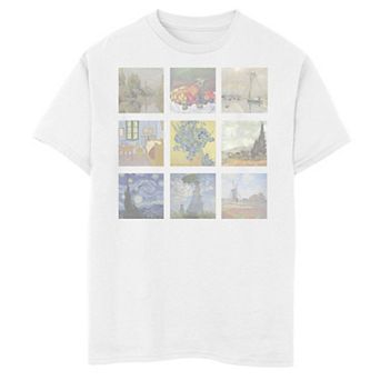 Boys 8-20 Trendy Impressionist Grid Graphic Tee