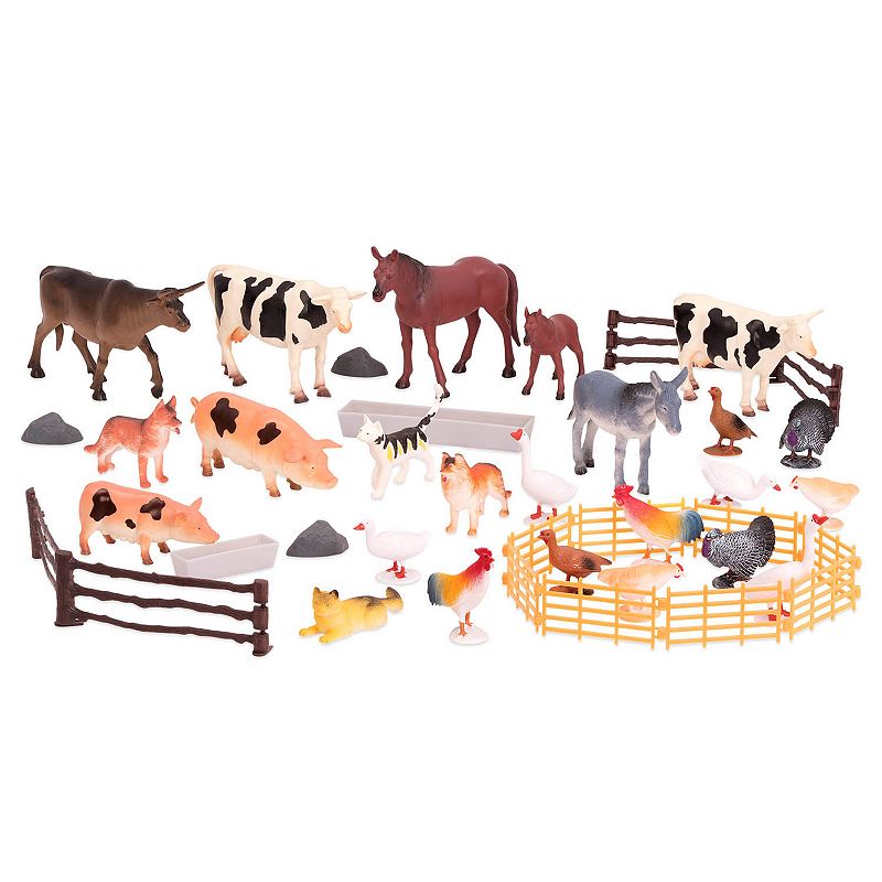 Terra by Battat Country World Farm Animals and Accessories Figure Set, Mult