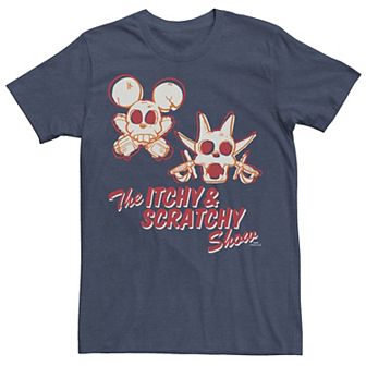 Men's The Simpsons The Itchy & Scratchy Show Skeleton Logo Tee
